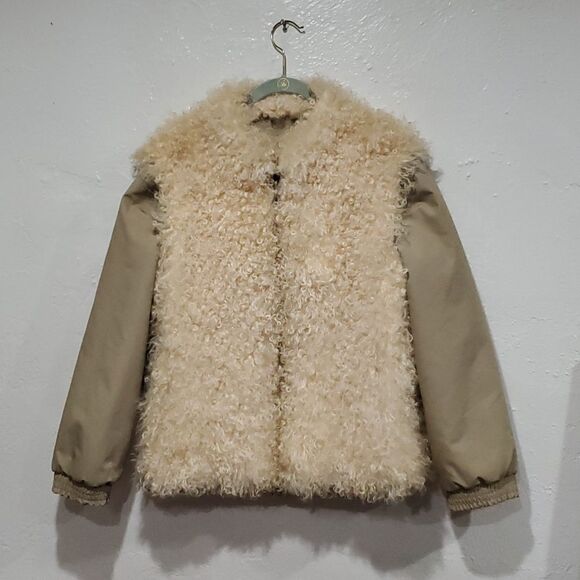 Vintage Reversible Genuine Curly Lamb Fur Coat Size 8 or M - Picture 2 of 16